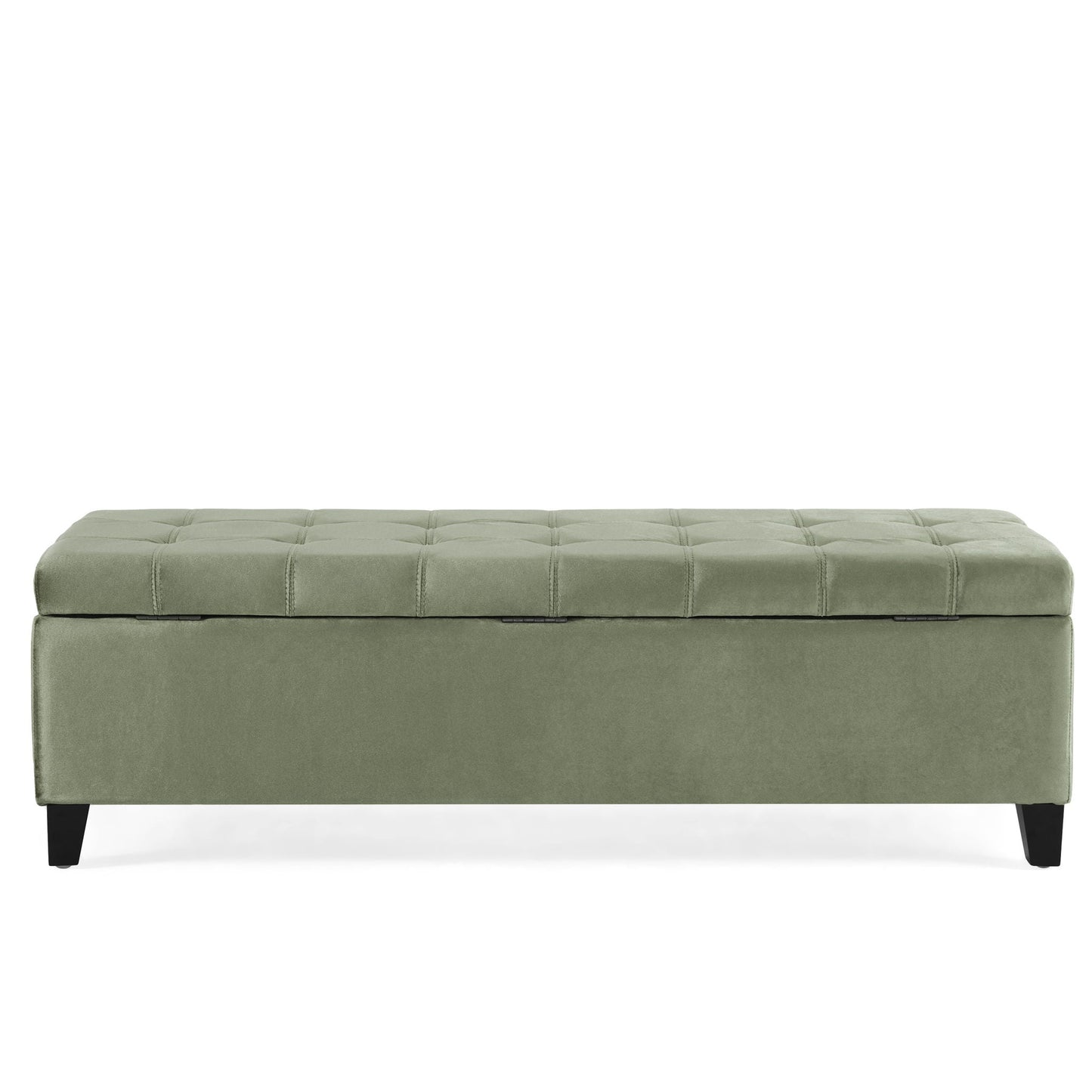 Wendover Elegant Tufted Storage Bench With Lift-Up Top And Birch Wood Legs