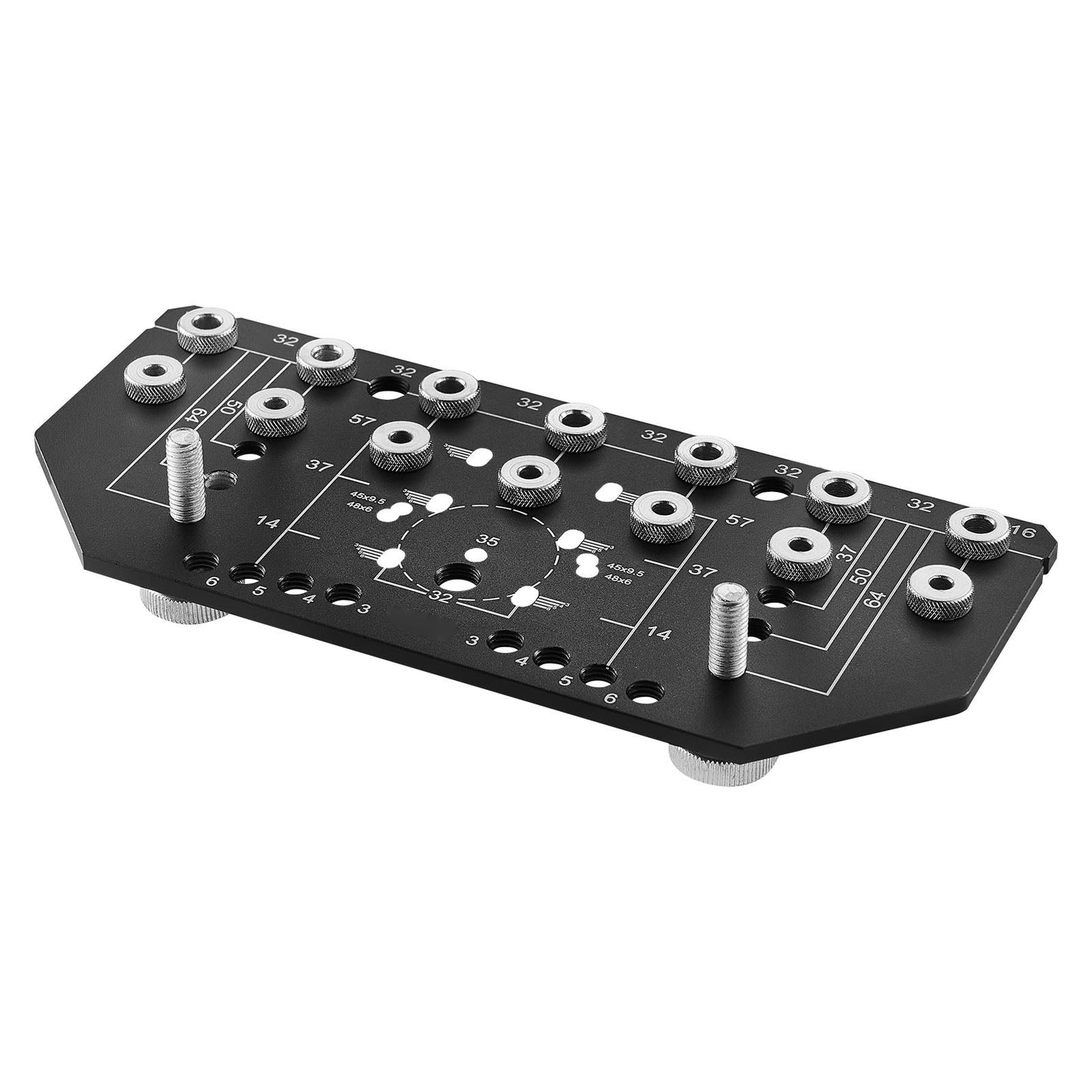 Shelf Pin Jig and Hinge Jig Two-in-One Aluminum Alloy Cabinet Hole Drilling Tool