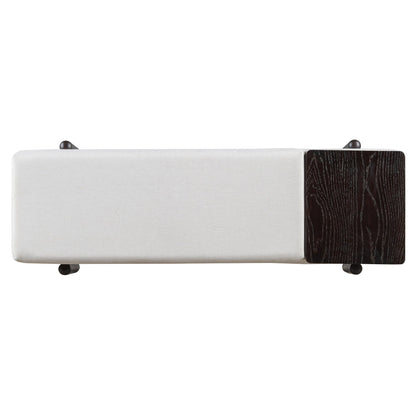 TREXM Farmhouse Upholstered Storage Bench with Hidden Compartment - Espresso