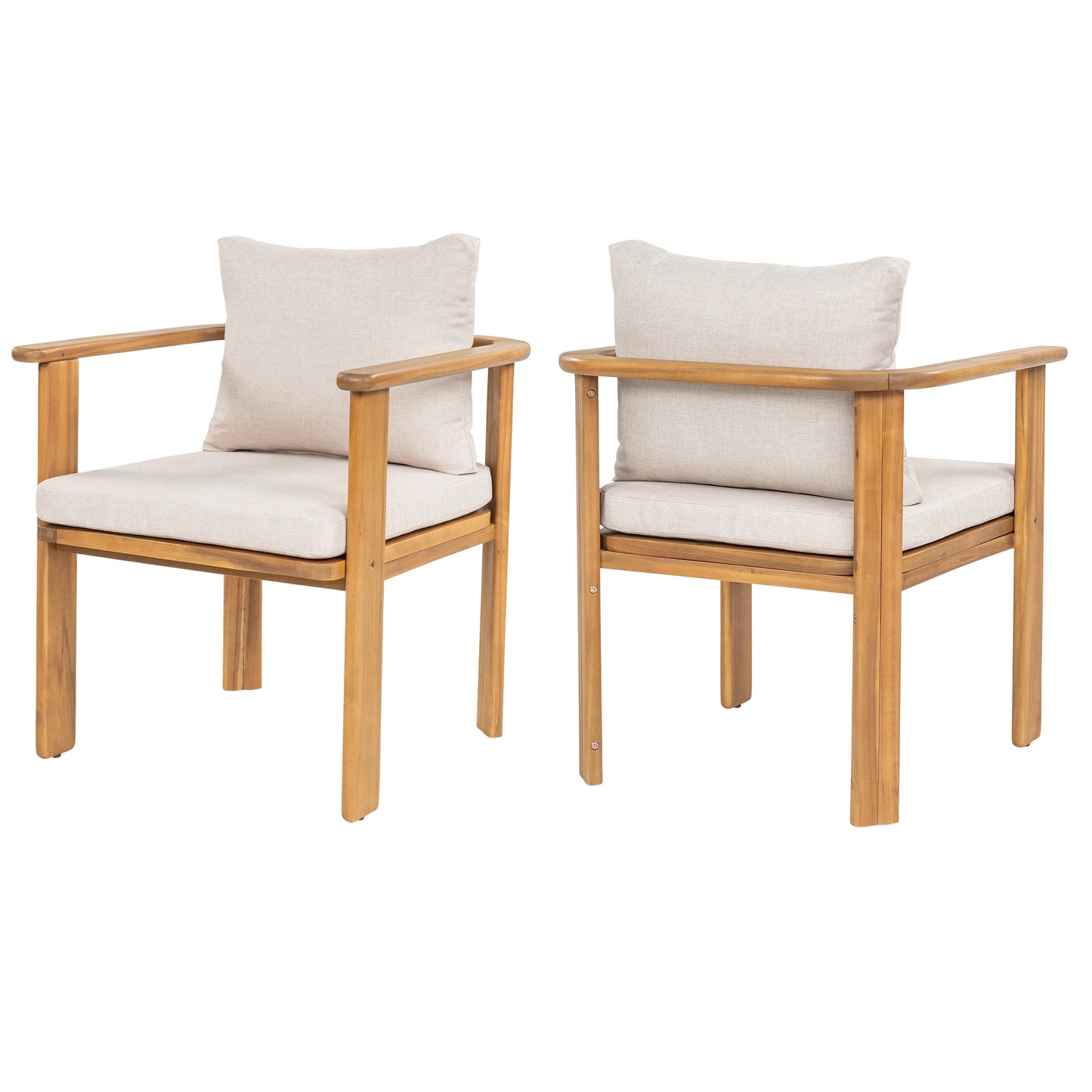 Kaja Outdoor Acacia Wood Dining Chair, Teak Finish Frame