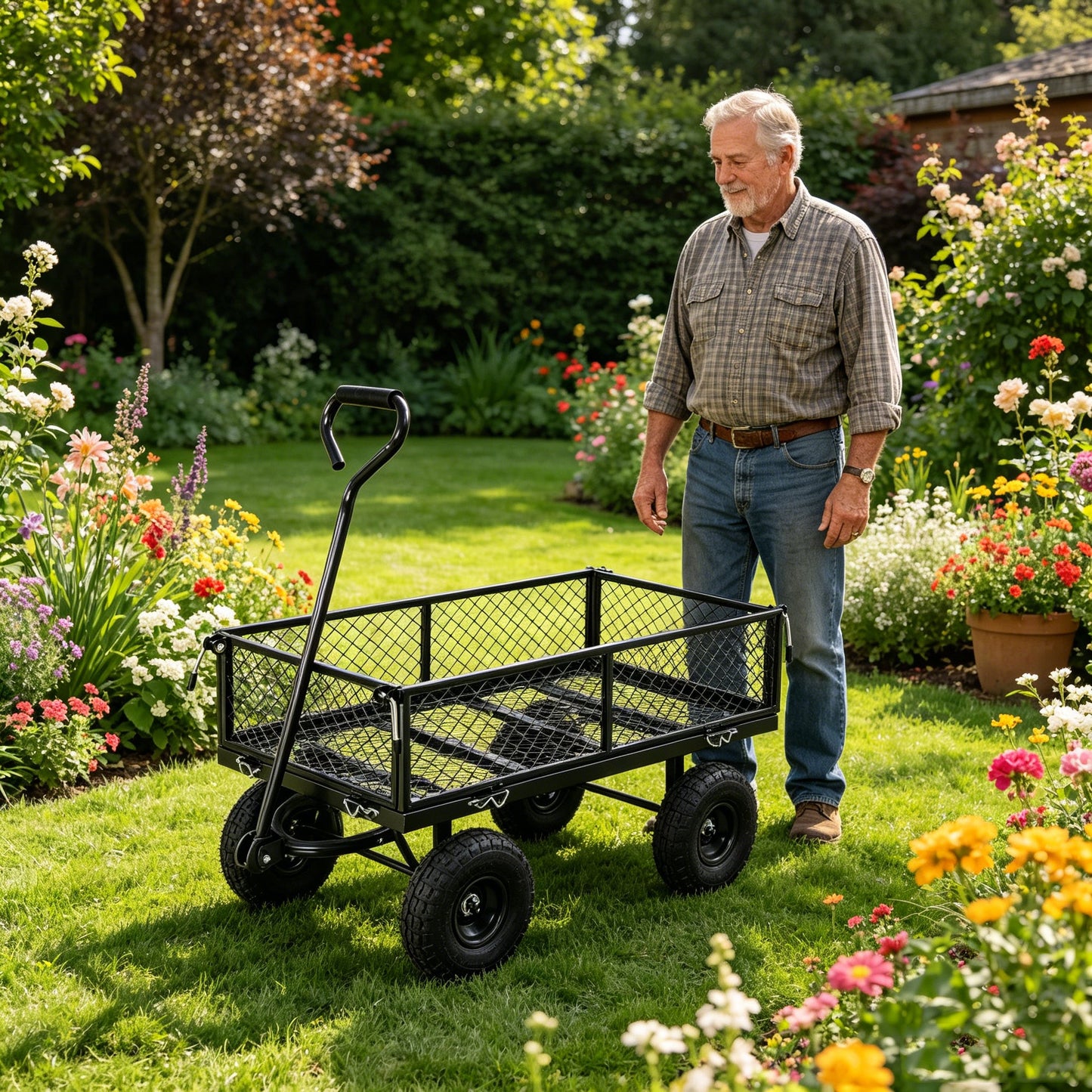 Wagon Cart Garden Cart Trucks Make It Easier to Transport Firewood