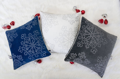 Gray Velvet Holiday Throw Pillow 20x20