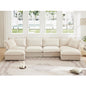 Slipcovered U Shape Sectional Wide and Deep Seat Sofa Couch