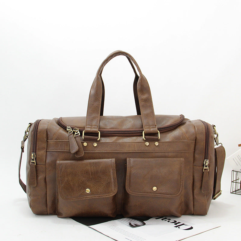 Mens Large-Capacity Vintage Duffel Gym Bag