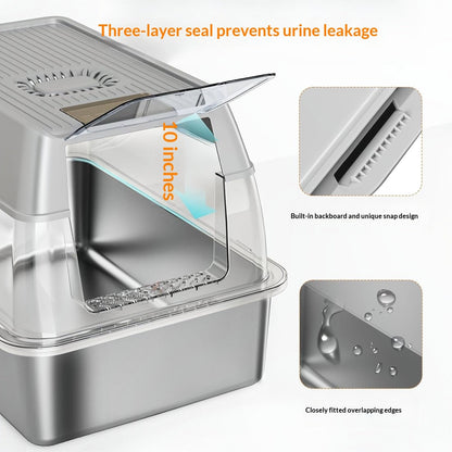 Removable-smell Stainless Steel Cat Litter Box