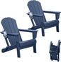 Adirondack Chairs Set of 2 - HDPE Plastic Outdoor Chairs