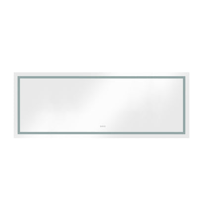 96 x 36 Inch LED Bathroom Mirror with Front and Backlight