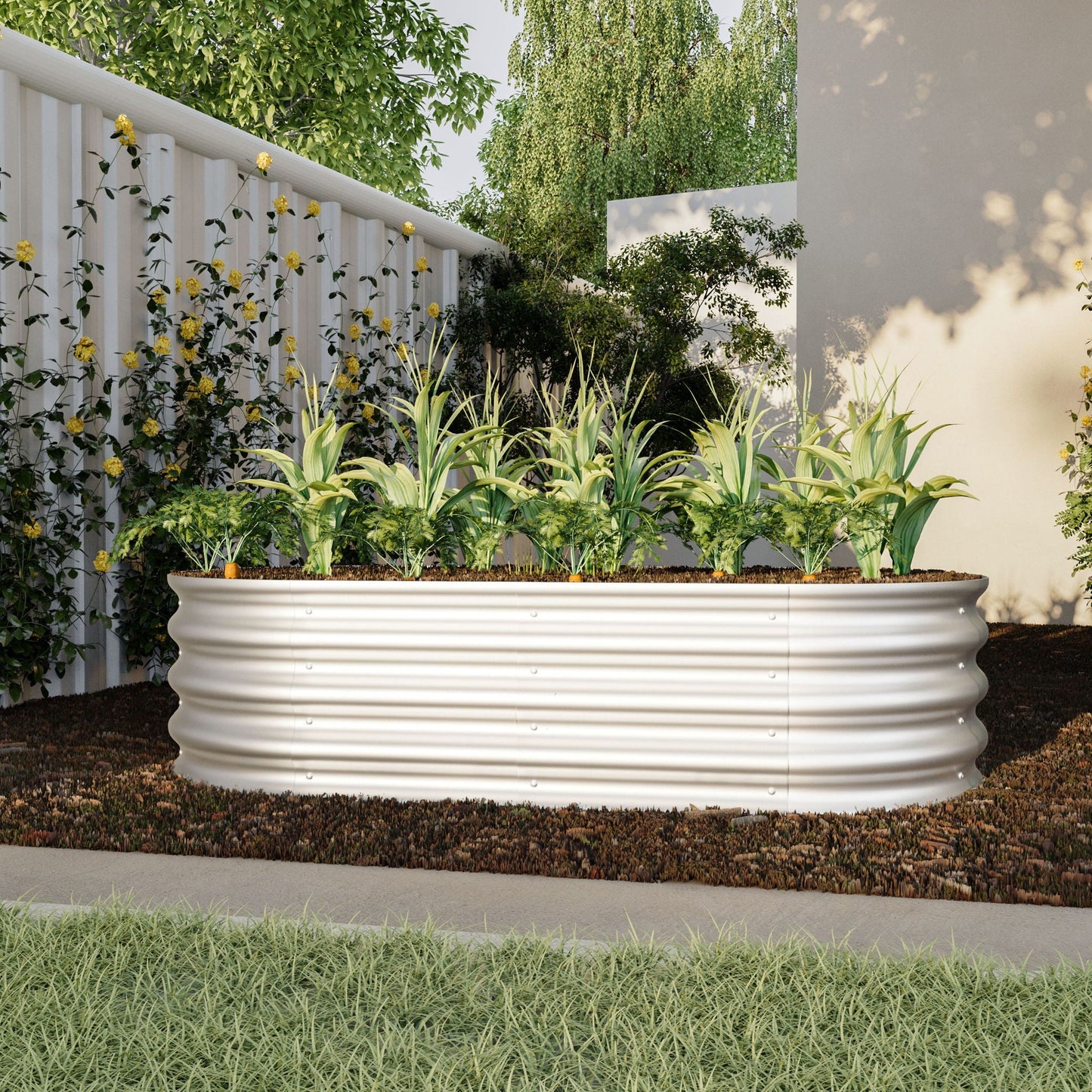 Heavy Duty Galvanized Raised Garden Bed Kit For Vegetables, Flowers & Herbs