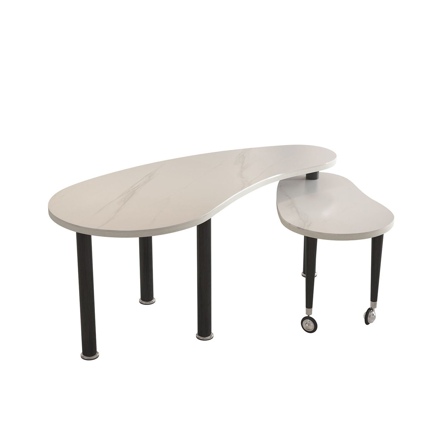 Rotatable Cocktail Table With Solid Legs, 360 Degree Rotating