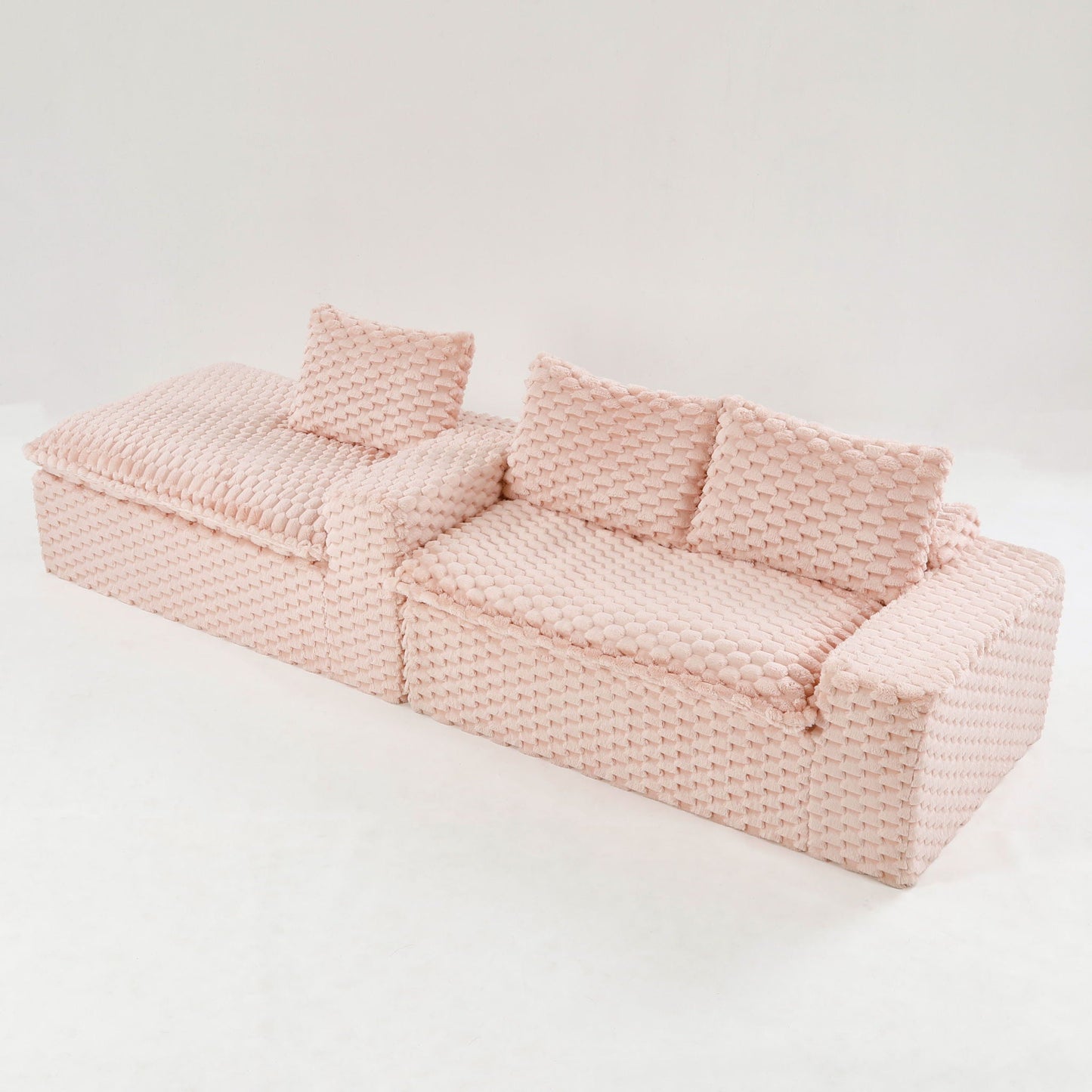 Modular Sofa, Convertible Twin Seat With Chaise Lounge