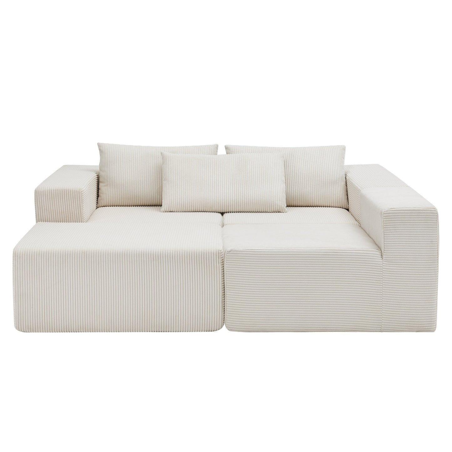 107" Compressed Sectional Sofa (Beige)