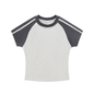 Contrast Stripes Bodycon Raglan  Sleeve T-Shirt