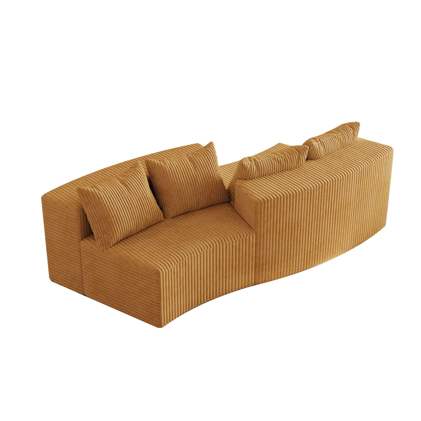 Curved Sectional Sofa With 4 Pillows, Modular Semi Circular Design
