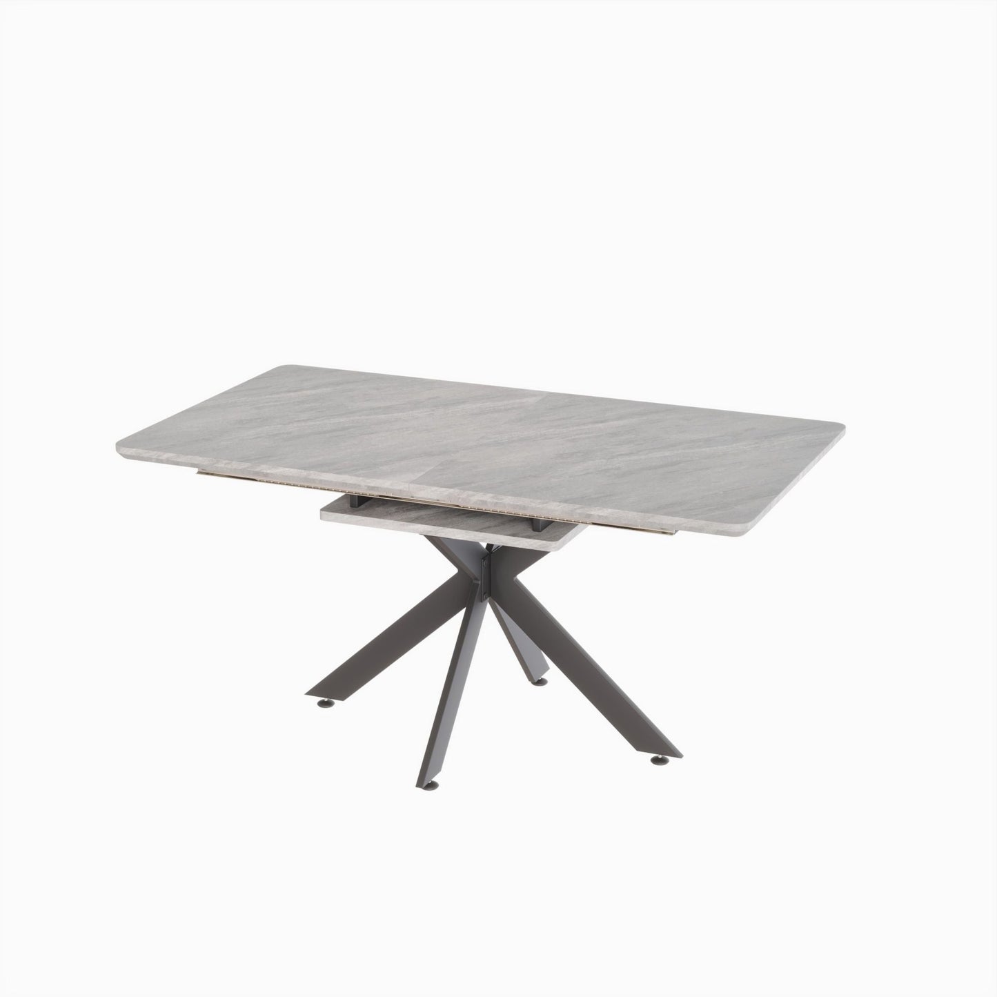 Modern Extendable Dining Table Set With Soft Padded Armless Chairs