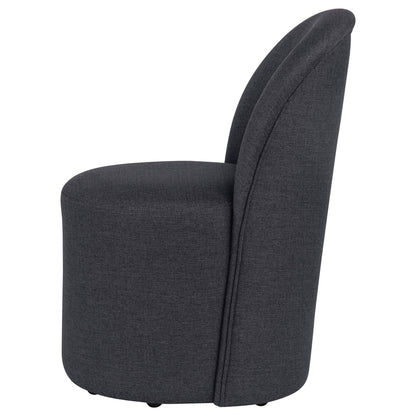 Aubrey Upholstered Barrel Dining Side Chair Charcoal (Set of 2)