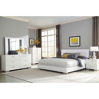 Strick & Bolton - High Gloss Panel Bed With LED Lights