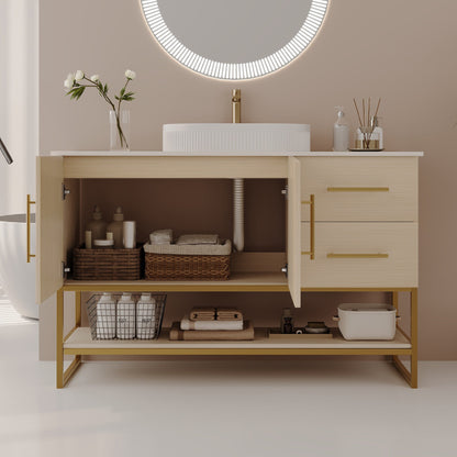 36" Modern Bathroom Vanity with Ceramic Vessel Sink