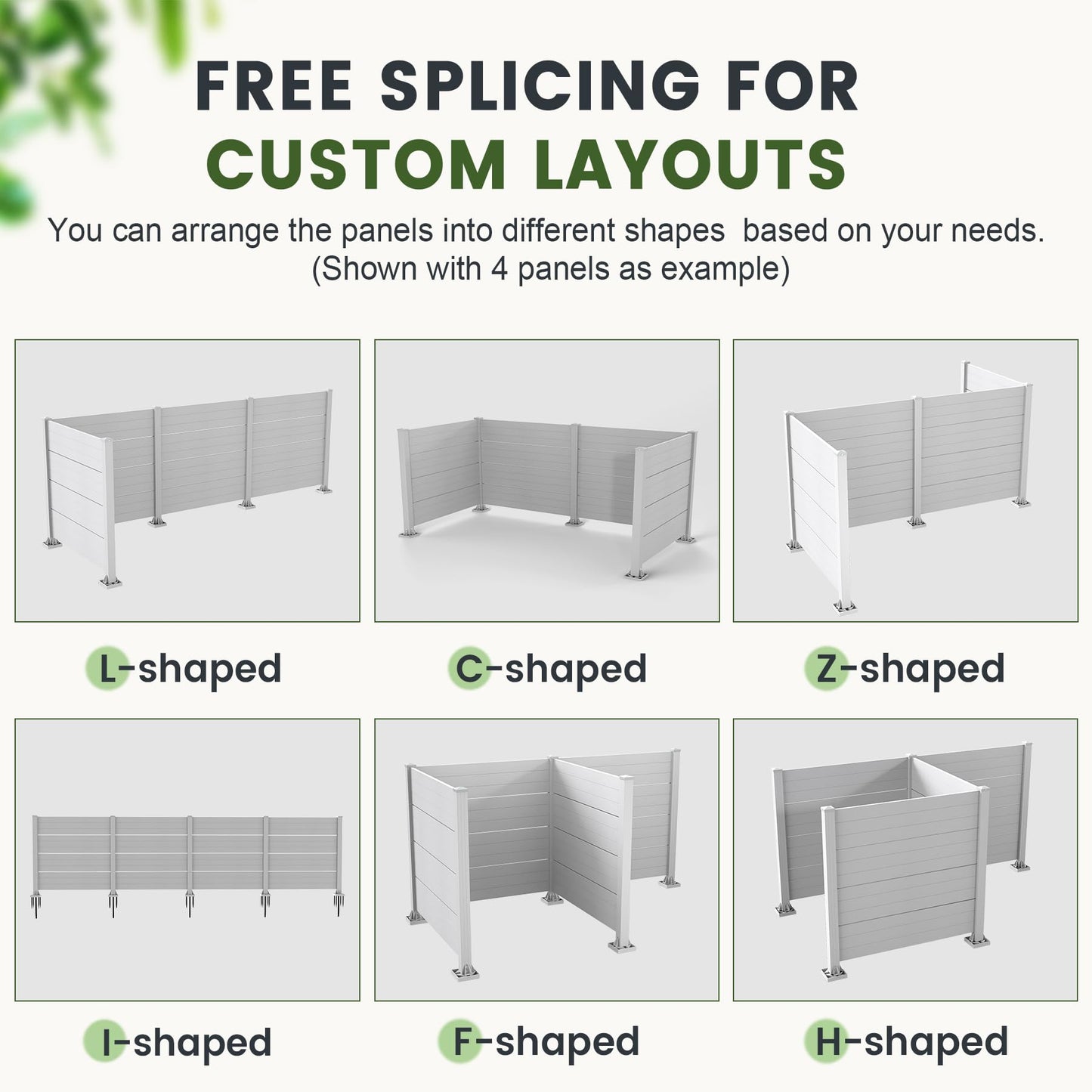 50" W x 49" H Outdoor Privacy Screen, Air Conditioner Fence, All-Weather Vinyl Privacy Fence Screens with Aluminum