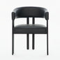 Modern Dining Upholstered Barrel Chair With Curved Back And Armrests
