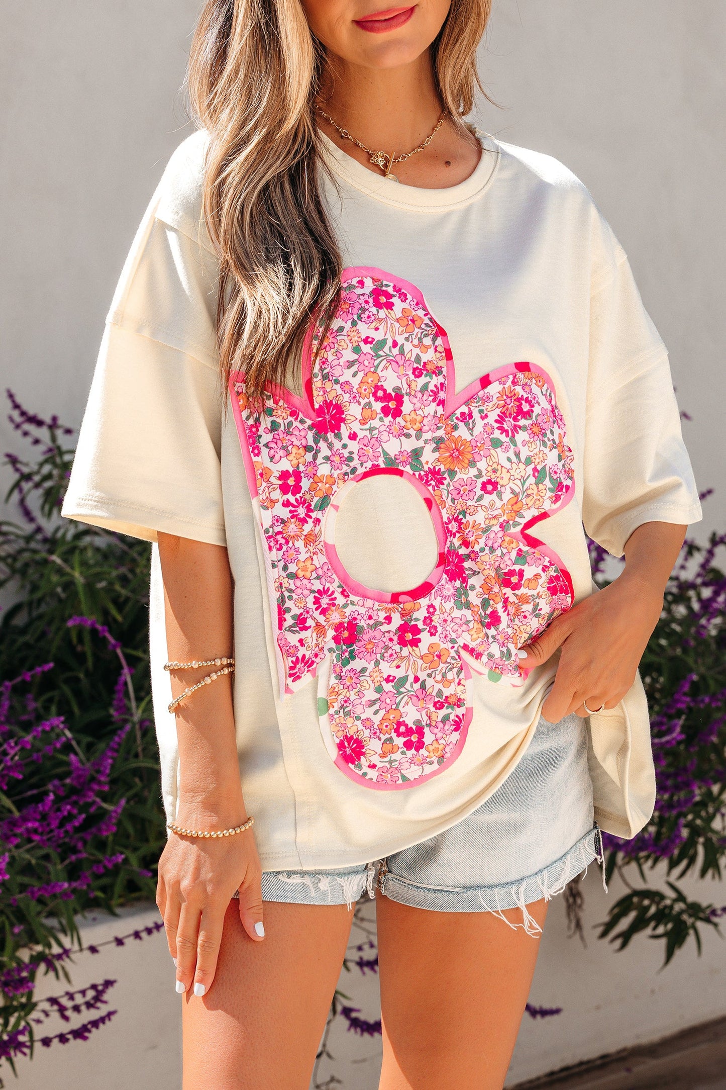 Poppy Big Flower Oversize Tee