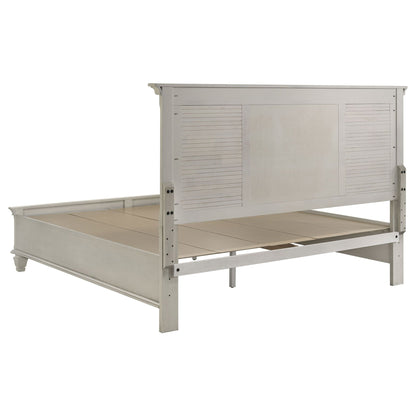 Franco Wood Eastern King Storage Panel Bed Distressed White