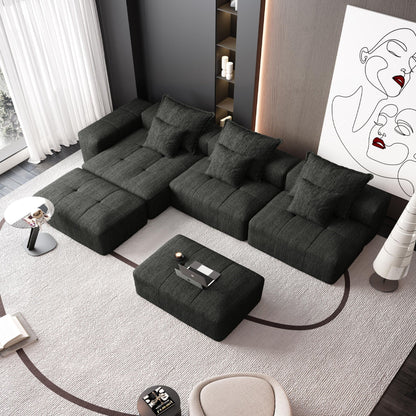 Modern Oversized DIY Combination Modular Sectional Sofa With Pillows