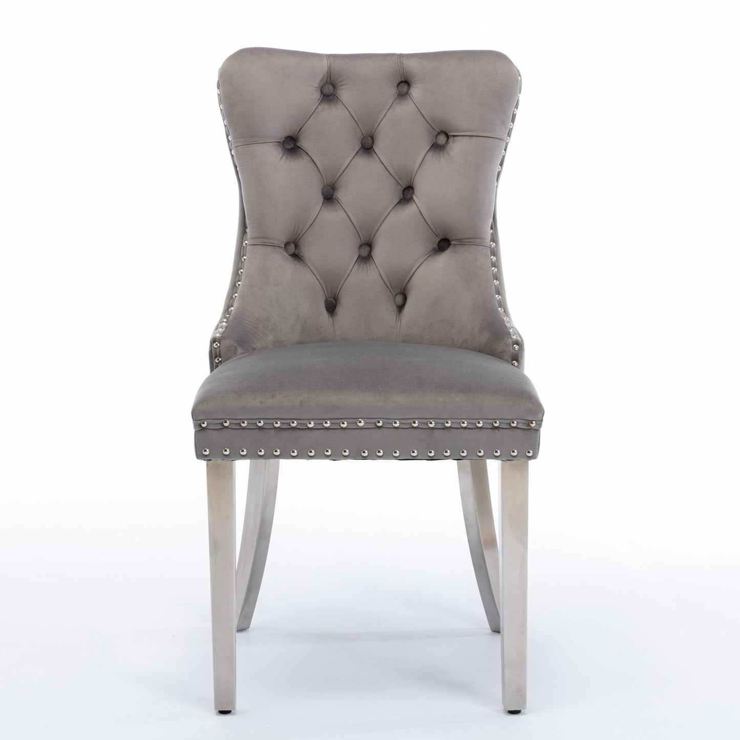 A&A Furniture Nikki Collection Modern Velvet Upholstered Dining Chairs - Set of 2