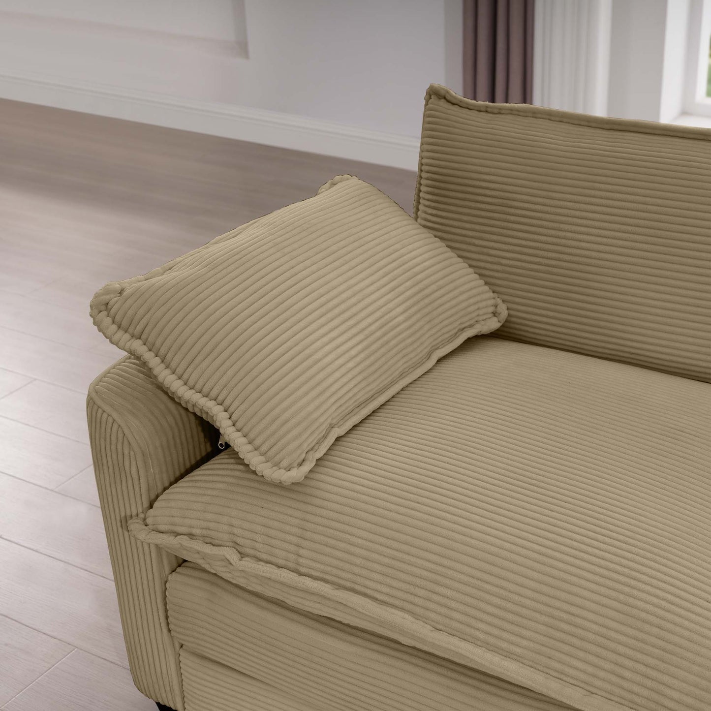 Classic Modern Comfortable Single Chair Deep Seat Sofa With Footstool