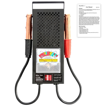 Battery Load Tester 6-12V 100A Battery Tester with Heavy Duty Insulated Copper Clips Carrying Handle for Automotive Repair