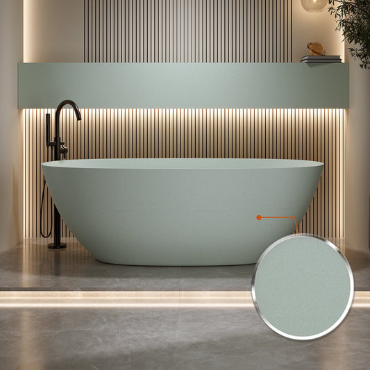 69'' Freestanding Bathtub Resin Stone Soaking Bathtub