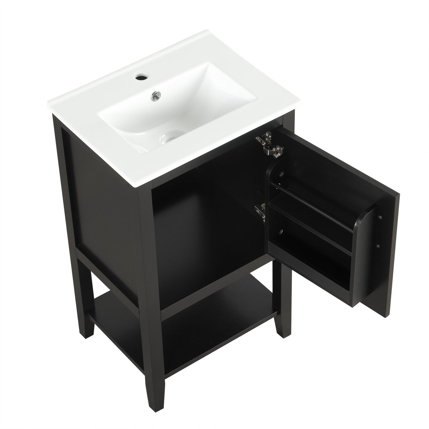 20" Bathroom Vanity with Sink and Storage Rack