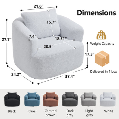 360° Swivel Round Upholstered Comfy Chair