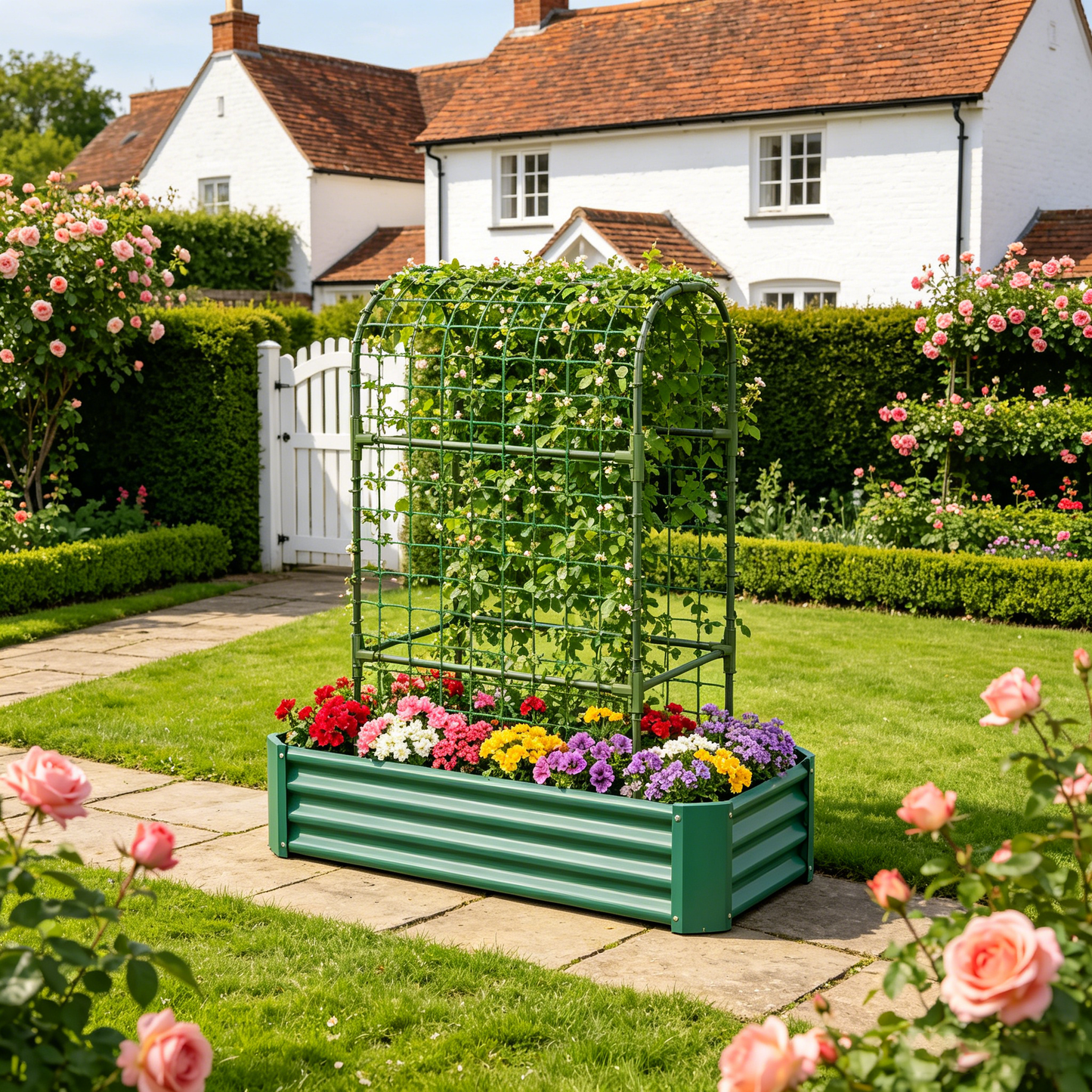 2-in-1 Raised Garden Bed with Trellis - 59" Tall Arch Planter