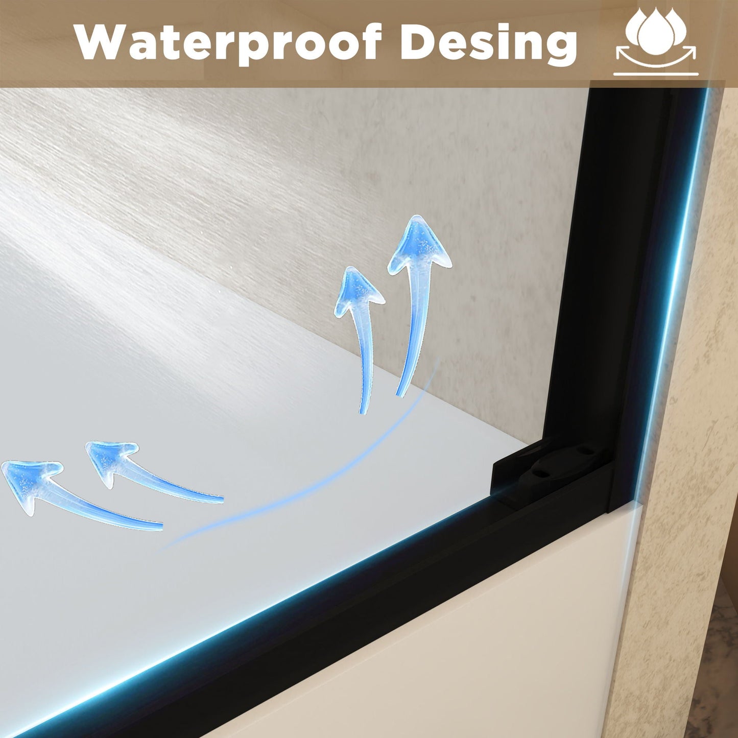 Double Sliding Shower Door With Explosion Proof Film