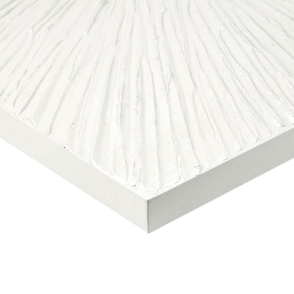 Luminous Burst Signature White Gloss Dimensional Resin Wall Art