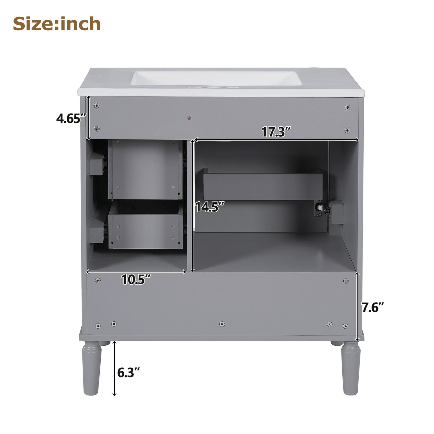 Traditional Bathroom Vanity Set With Soft Close Doors
