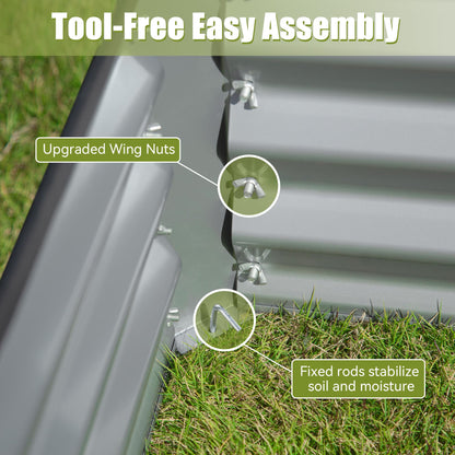 6x3x2ft Galvanized Raised Garden Bed