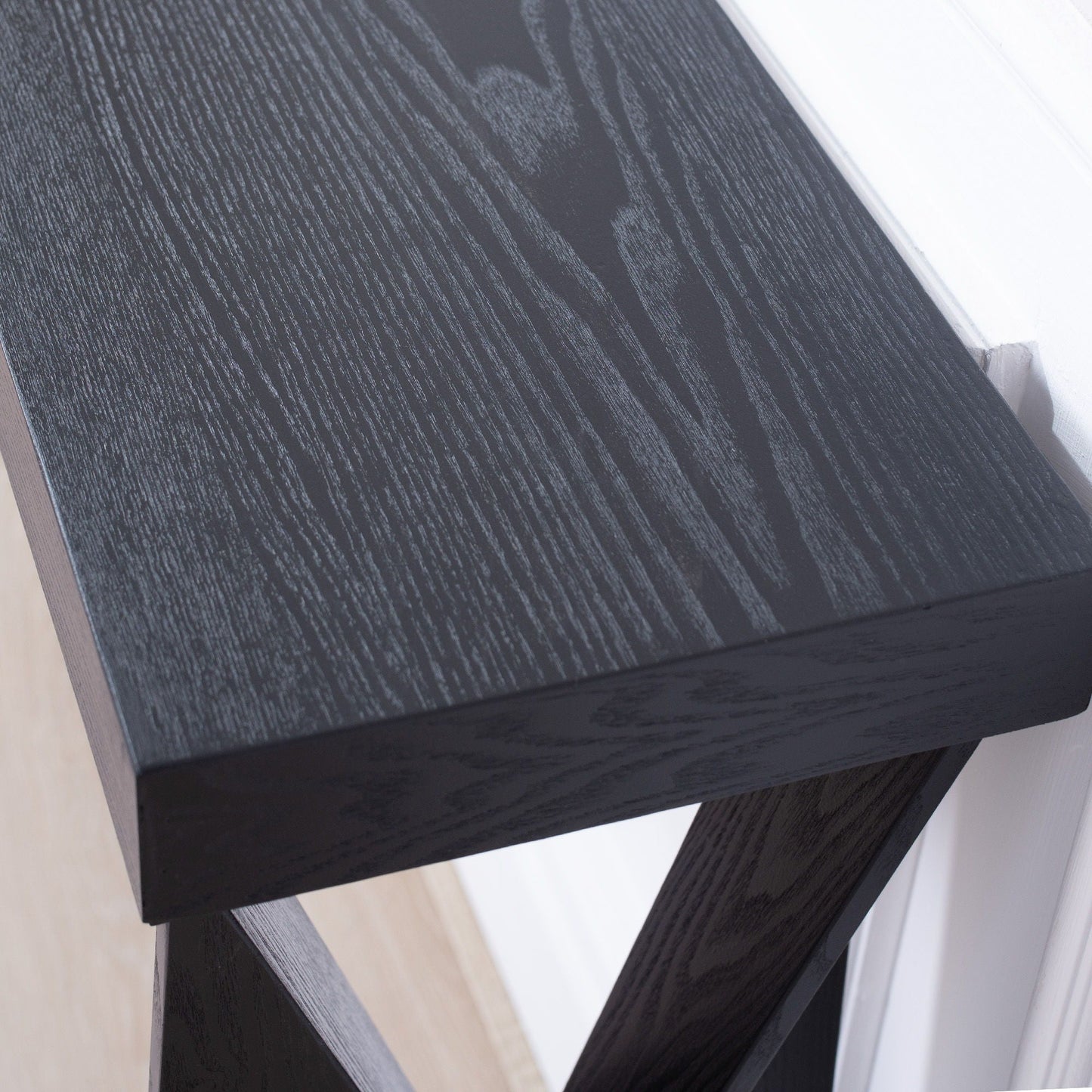 Console Table With Crossed Legs For Hallway - Black