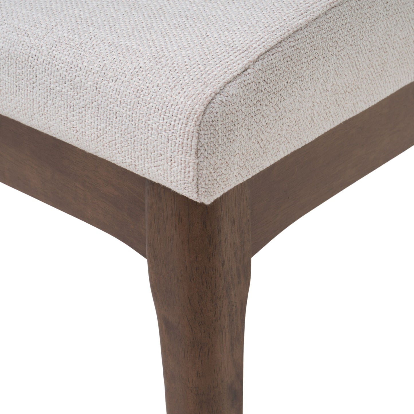 Dining Chairs with Upholstered Seat and Backrest (Set of 2) - Light Beige / Walnut