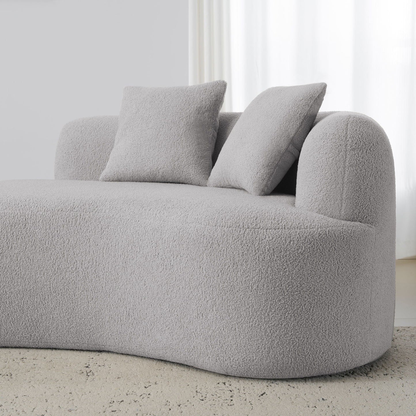 Curved 4 Seater Full Compression Sponge Sofa