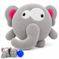 Dog Toy For Aggressive Chewers  No Stuffing Crinkle Plush 3-in-1 Elephant , Durable Squeaky Bouncy Chew Ball Cleans Teeth, Power Chewer Puppy Teething Medium Large Breed Gift