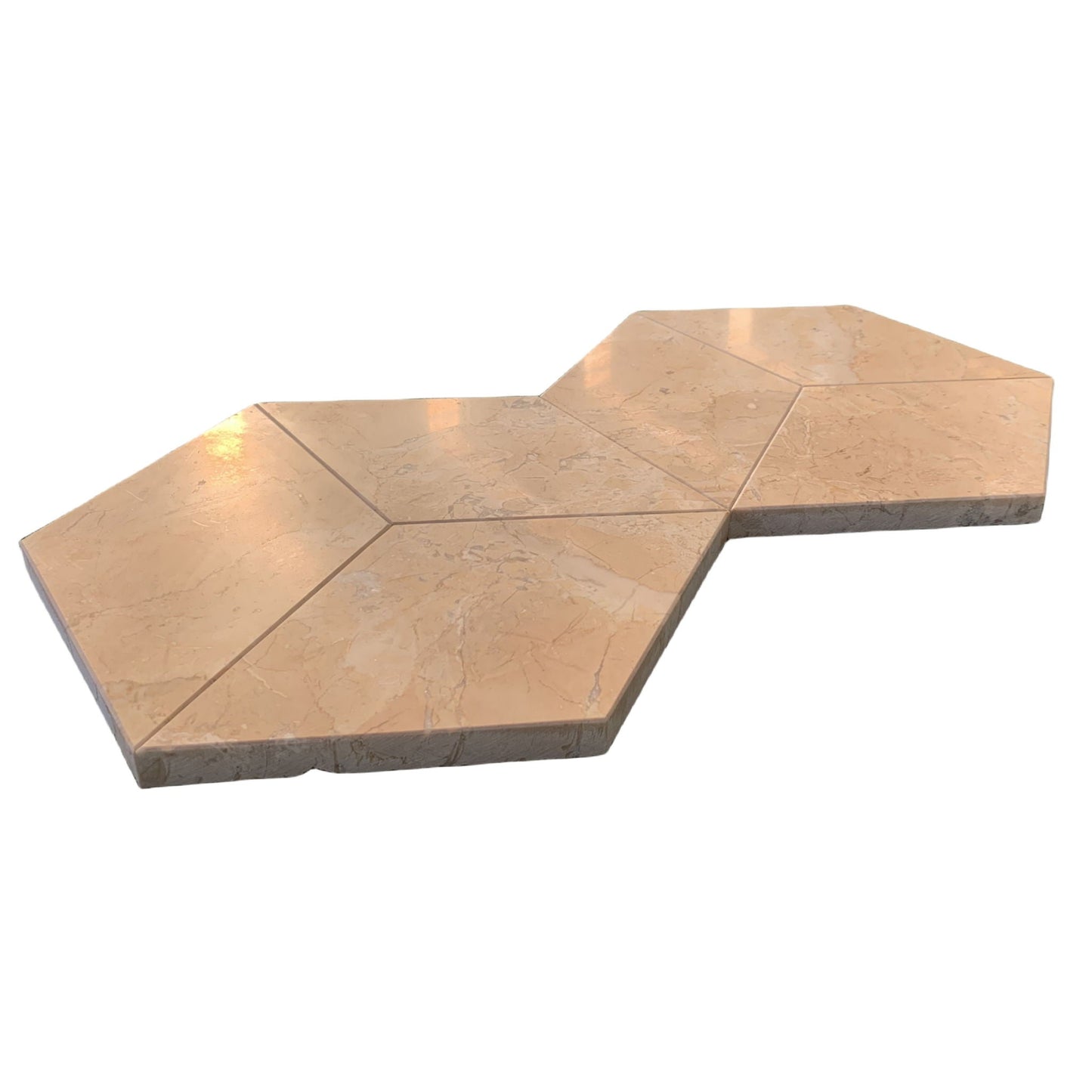 Hexagon Natural Marble Polished Tile For Wall And Floor (Set of 12)