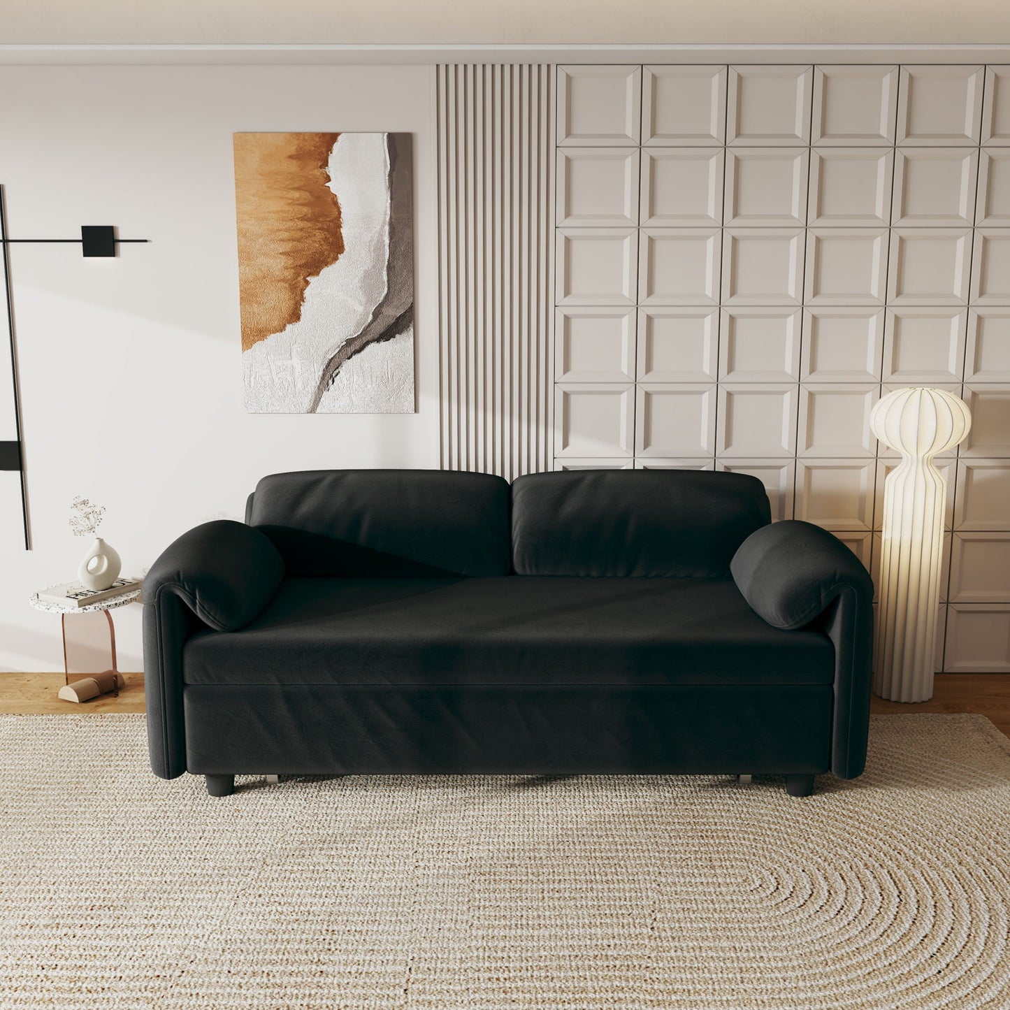 Sofa, Dual Purpose Lounge With Retractable Queen Size Bed
