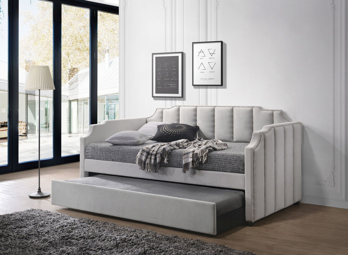 Peridot Twin Daybed With Trundle - Dove Gray