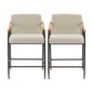 Mid Century Modern Counter Stool Set With Iron Frame