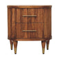Solid Wood Ribbed Bedside Table