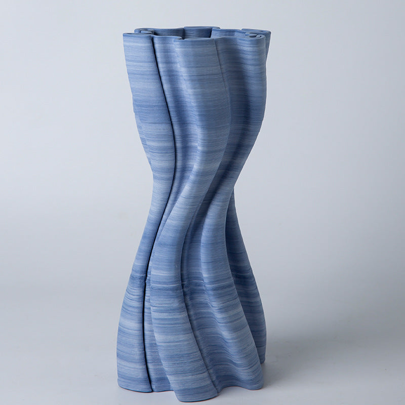 Blue And White Ceramic Large Vase Model Room Living Room Decoration Flower Arrangement