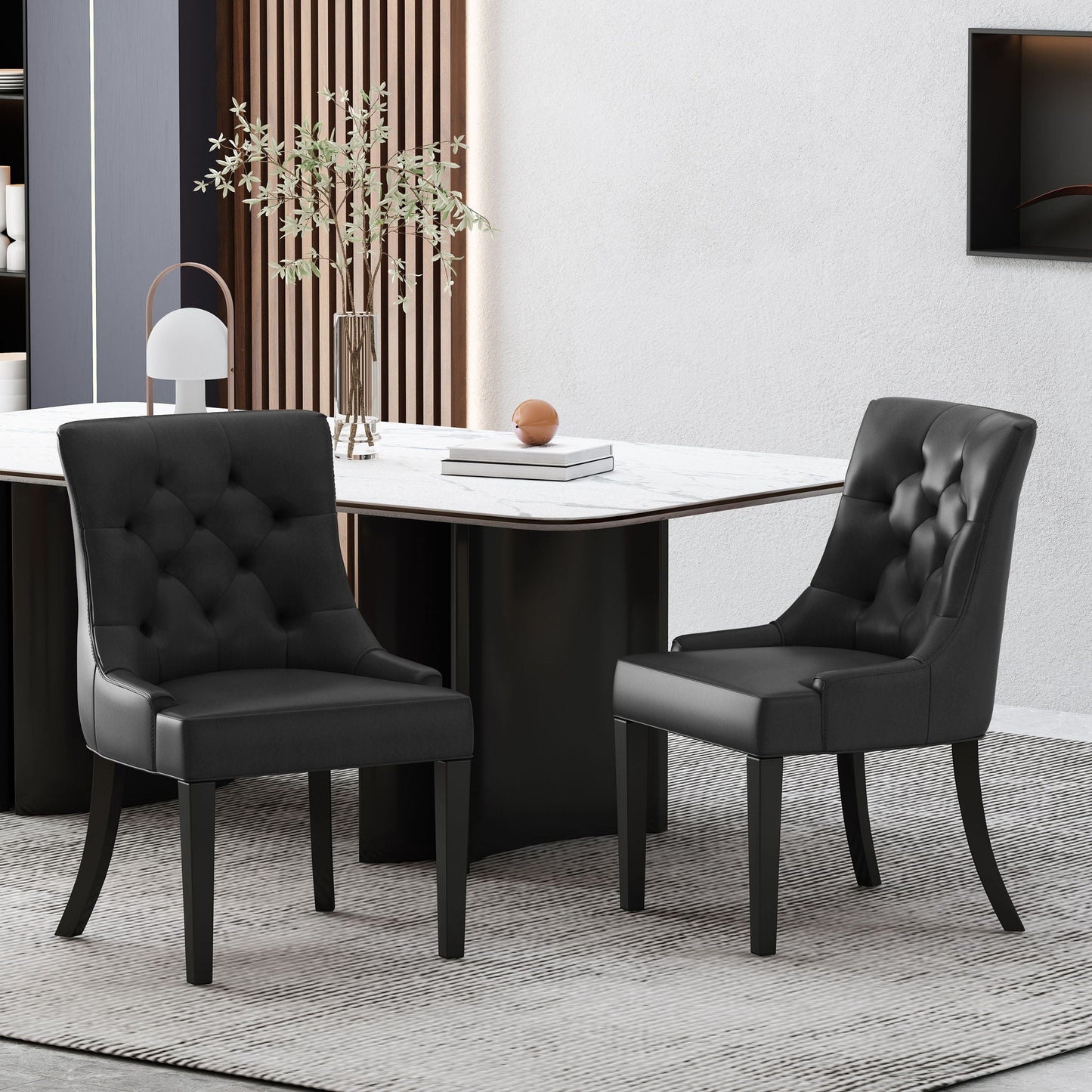 Cheney Contemporary Dining Chair Tufted Upholstery (Set of 2)