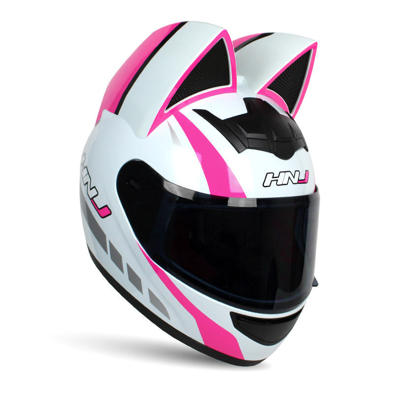 Personalized Cat Ears Electric Motorcycle Helmets for Men and Women - Custom Fit, Safe, and Stylish