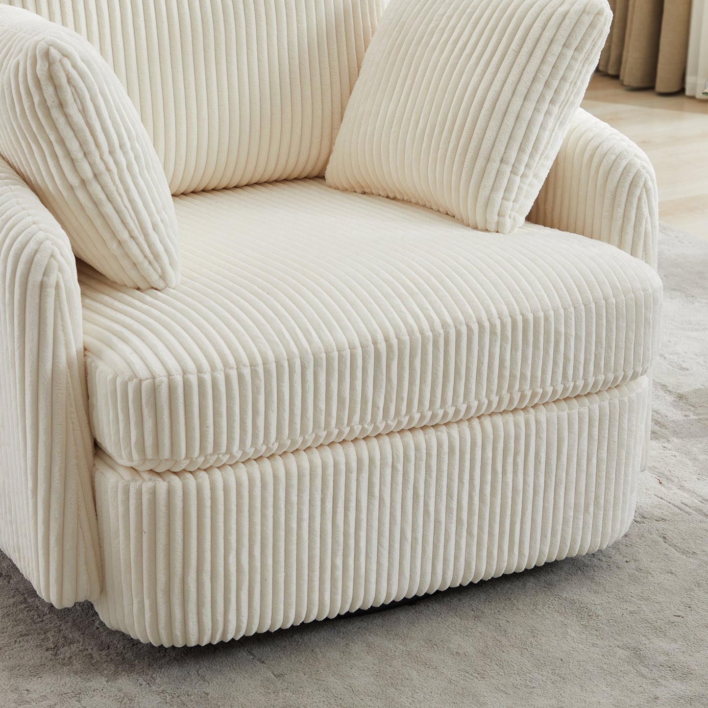40.55''W Swivel Accent Chair with 2 Throw Pillows